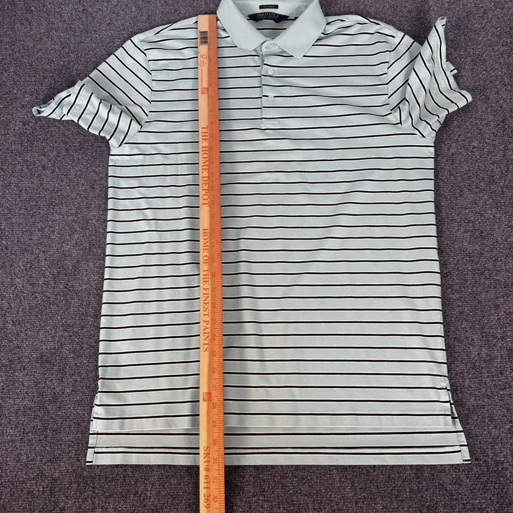 Polo Ralph Lauren Golf Performance Short Sleeve Polo Shirt Mint Green Stripe L